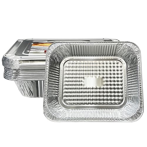 AIDUZETY Aluminum Pans 9x13 （2.3 inches tall） Disposable Foil Pans with Lids，For Baking Roasting Chafing, Steam Table Tray, Cookware, Food Prepping, Cake & Oven Pan（10 Pack）