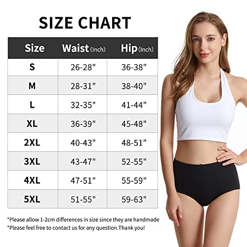 Cleainkorte Women's Cotton Underwear High Waisted Stretch Briefs Ladies Full Coverage Panties (Regular & Plus Size) #TOP5