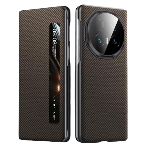 Coque Honor Magic V5 marron style carbone idéale pour vos rendez-vous professionnels