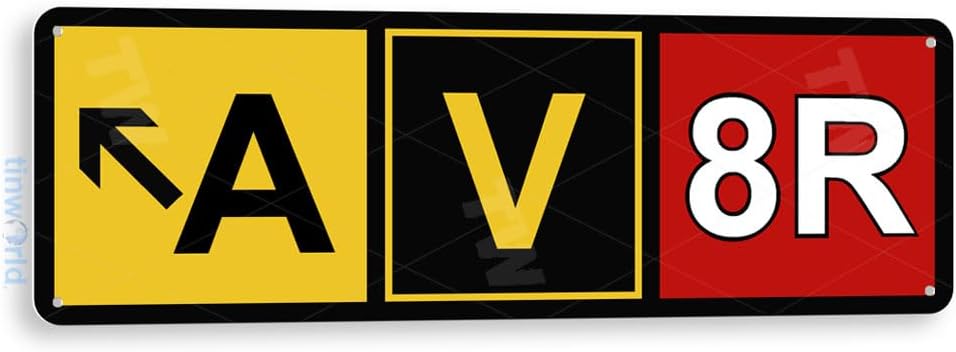 Tinworld Tin Sign: Aviation Airport AV8R Sign Hangar FBO Metal Décor D390