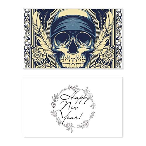 Tarjeta conmemorativa Indian Skeleton Totem de año nuevo Life Taken