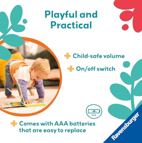 Ravensburger Play+ Shh… Who’s there? Jungle Animals (My First Seek and Find Sound Book), Baby book 12+ months: Search and find