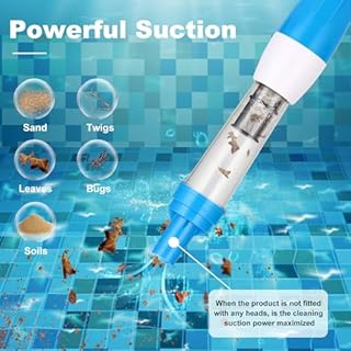 4 in 1 Cordless Rechargeable Small Pool Vacuum spa hot tub 90 Mins Running Time, 12 Gallons/Min Powerful Suction