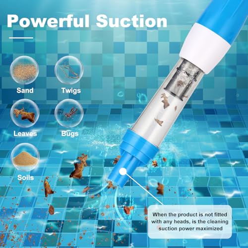 Image of 4 in 1 Cordless Rechargeable Small Pool Vacuum spa hot tub 90 Mins Running Time, 12 Gallons /Min Powerful Suction 2026 new