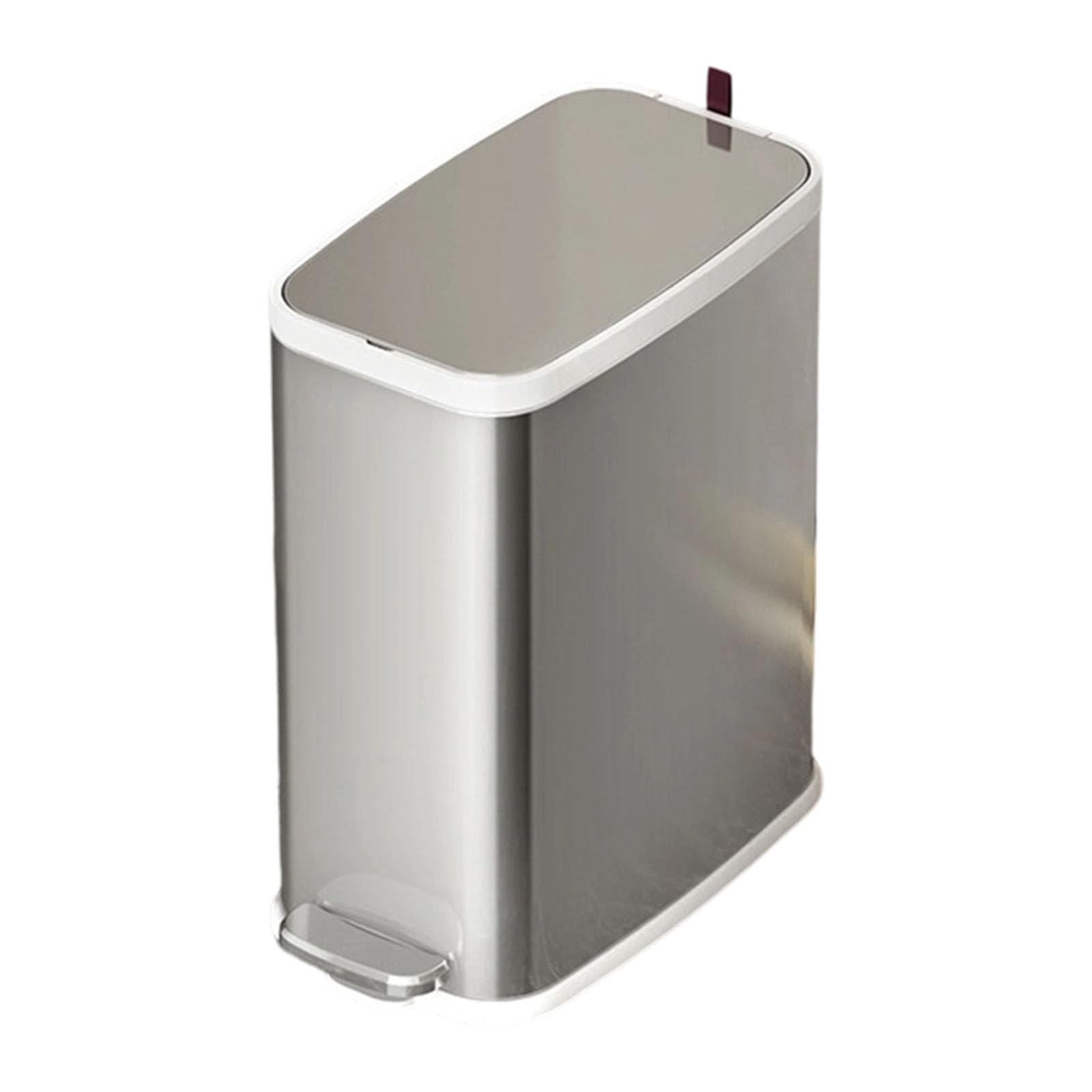 Tsophreniq Premium Waste Bin Stainless Steel Slow Close Quiet Lid Foot Pedal and 90 Degree Stay for Daily Cleaning Kitchen Trash