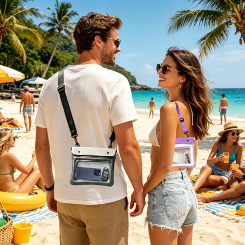 Impermeable de teléfono celular protector flotante Fuuxtci de 2 piezas para playa 3