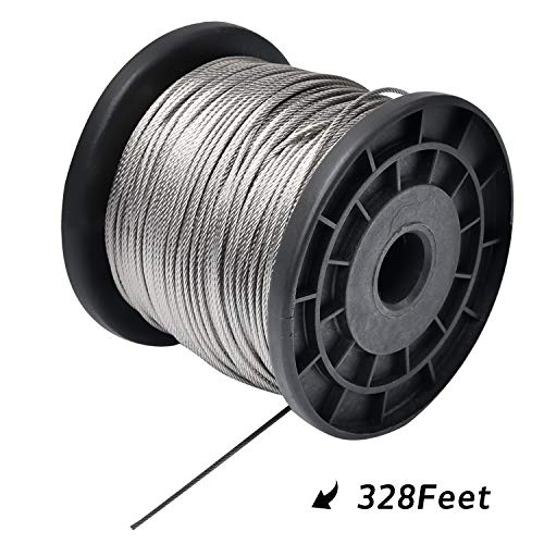 image for REKOBON Wire Rope, 1/16 Wire Rope, Stainless Steel 304 Wire Cable, 328