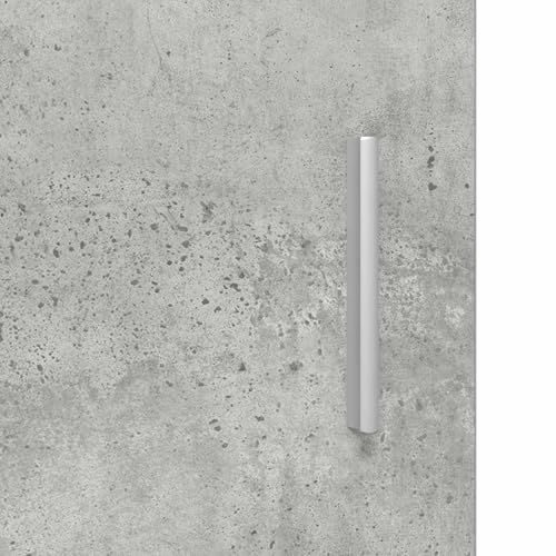 Aparador moderno gris acabado cemento con diseño robusto de madera 8
