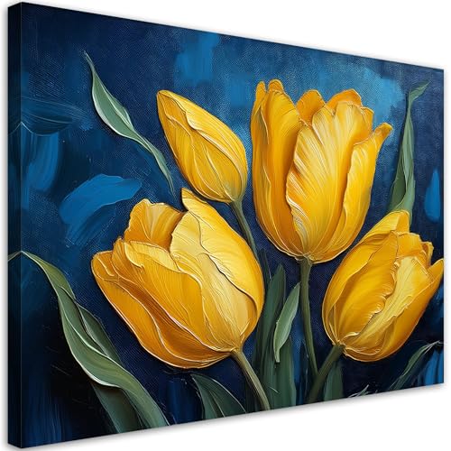 Feeby Impression sur toile intissee - Fleur Nature Tulipe - decoration chambre - 60x40 cm - tableau decoration murale - decoration maison - Tableau Moderne -...