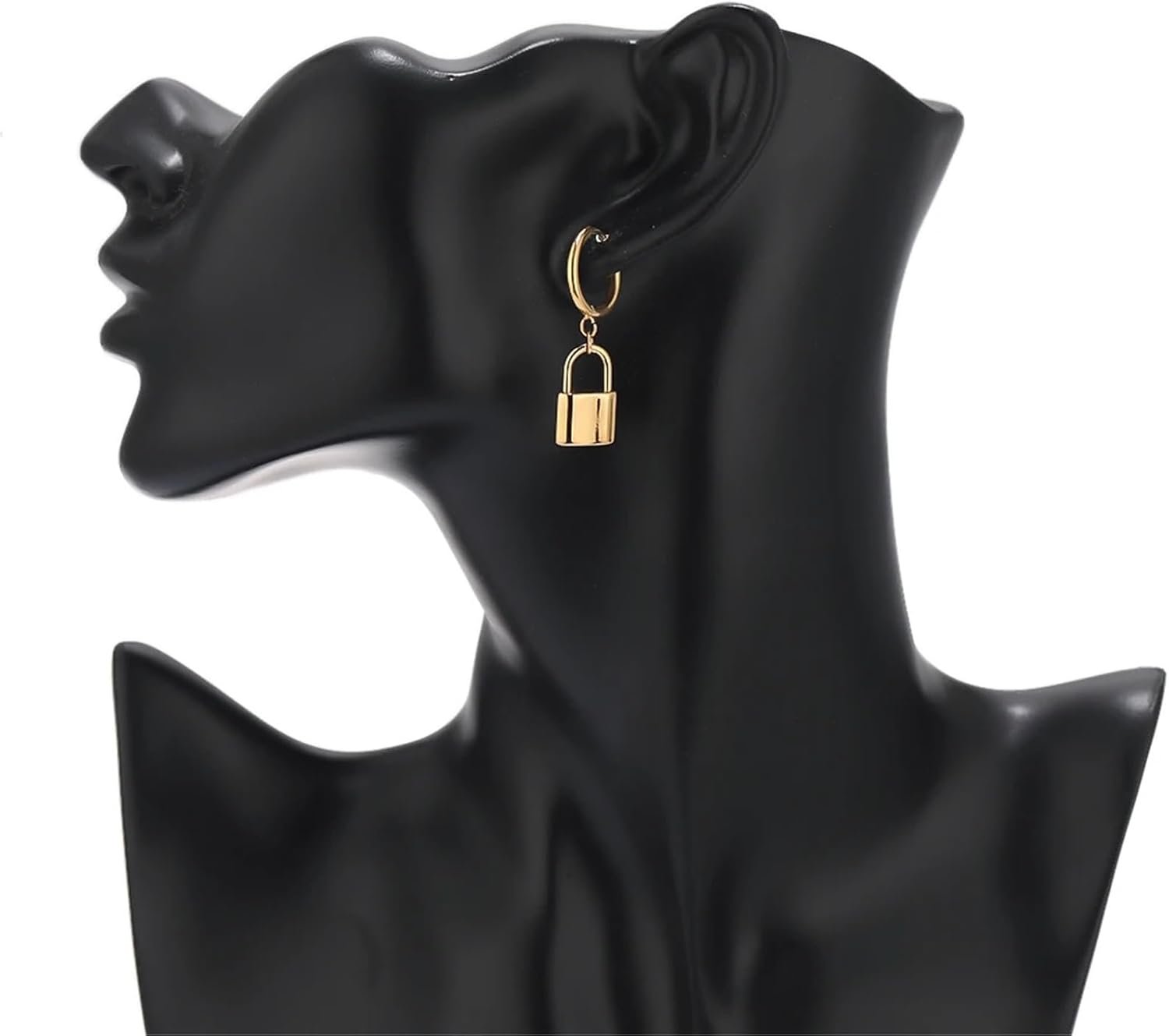 Clip On Earring Converter 50pcs Clip On Earring Backs Stainless Steel Gold Color Plated Huggie Earrings Hooks with Loop Ear Post Jump Ring for DIY Jewelry Making Findings(Steel V)
