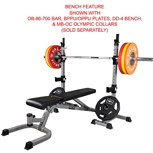Valor Fitness BD-9 Independent Power Squat Stands with Adjustable Uprights, J-Hooks, Bar Catches, and Safety Catches