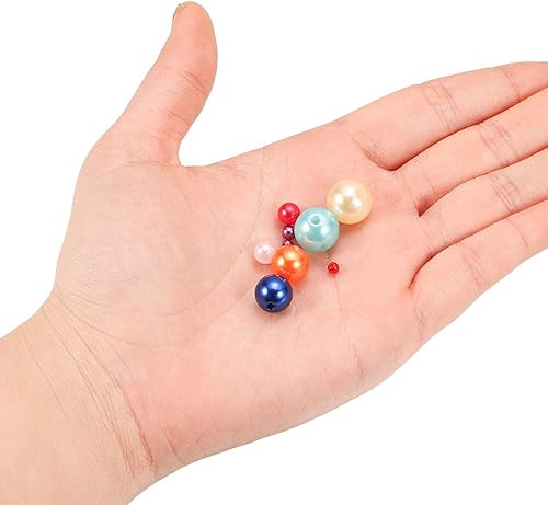 Miniatura 4 de 360 unidsbolsa 4 8 10 0.472 in tamaño mixto acrílico imitación perlas perlas con agujero cuentas de plástico para bricolaje fabricación de joyas
