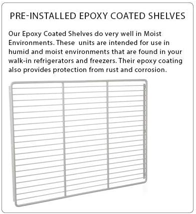 Pre-installed epoxy coated shelves