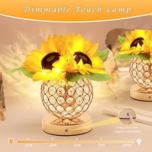 Birthday Gifts for Women,Sunflower Flower Touch Lamp,Rechargeable Cordless 3-Colour Dimming Battery Powered Night Light for Festival,Restaurant,Bedroom,Office Home Decor Gifts for Mom Birthday Gifts for WomenSunflower Flower Touch LampRechargeable Cordless 3 Colour Dimming Battery Powered Night Light for FestivalRestaurantBedroomOffice Home Decor Gifts for Mom