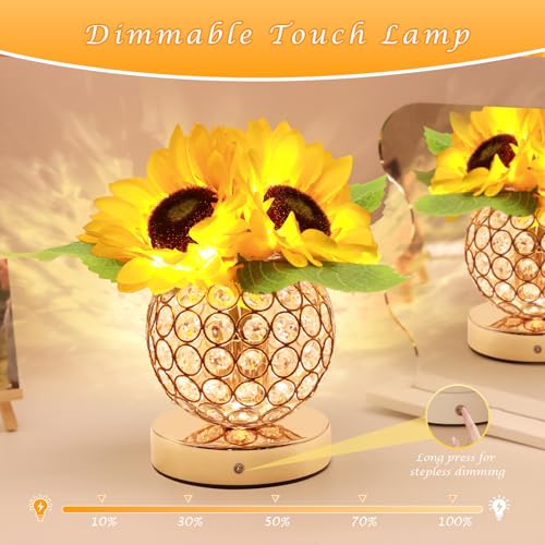 Birthday-Gifts-for-WomenSunflower-Flower-Touch-LampRechargeable-Cordless-3-Colour-Dimming-Battery-Powered-Night-Light-for-FestivalRestaurantBedroomOffice-Home-Decor-Gifts-for-Mom Birthday Gifts for WomenSunflower Flower Touch LampRechargeable Cordless 3 Colour Dimming Battery Powered Night Light for FestivalRestaurantBedroomOffice Home Decor Gifts for Mom