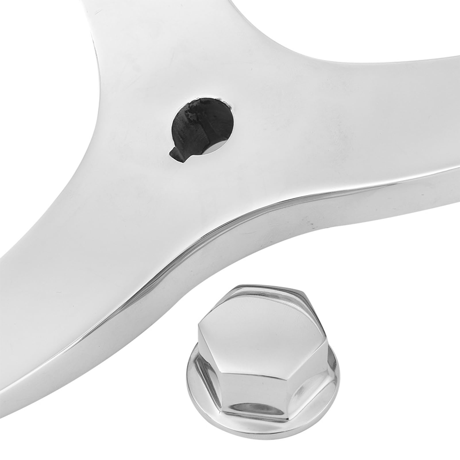 Ejoyous Volante de 13-1/2 Pulgadas y 25 Grados, Accesorios para Barcos Marinos de 3 Radios de Acero Inoxidable para un Fácil Control