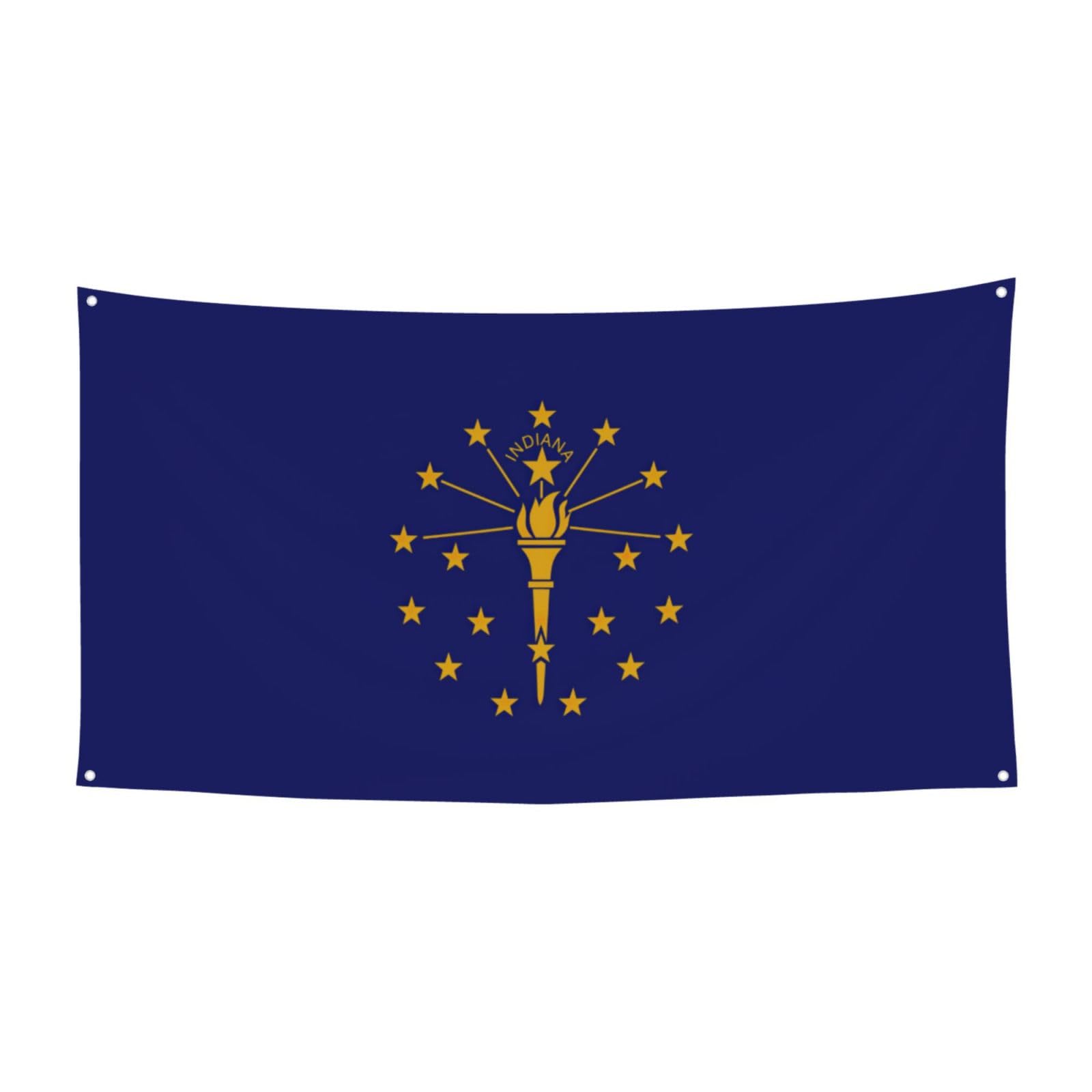 Bandera del estado de Indiana para decoración de fiesta, divertida pancarta de cumpleaños, adecuada para fiestas y eventos temáticos