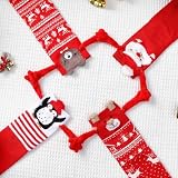 Dihope 4 pary ręczników magnetycznych na Boże Narodzenie, unisex, śmieszne skarpetki z magnesami, trzymające się w ręce, skarpety przyjaźni, skarpety świąteczne, prezent dla przyjaciół, dla kobiet i