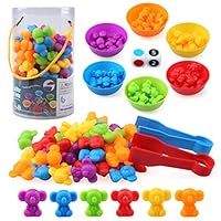 NEWSTYLE Colour Sorting Toys for Toddlers,58 Pcs Montessori Koalas Counting Toys with Matching Bowl and Tweezers, Montessori Sorting Perfect Math Skills Games Educational for 3 4 5 Years Old