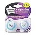 Tommee Tippee Nighttime pacifier, 0-6 months, 2 pack of glow in the dark pacifiers with reusable sterilizer pod