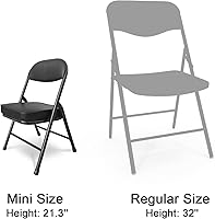 Vista 4 de Mini silla plegable, taburete de garaje, silla de camping portátil con asiento acolchado, silla de césped ligera y compacta, para patio, garaje