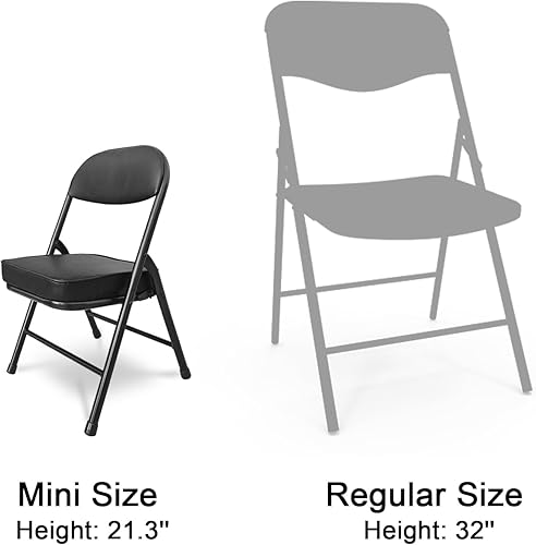 Miniatura 4 de Mini silla plegable, taburete de garaje, silla de camping portátil con asiento acolchado, silla de césped ligera y compacta, para patio, garaje,