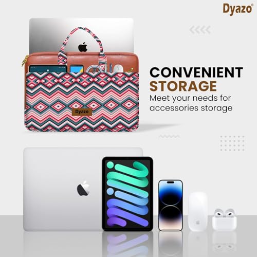 Image of Dyazo 13 inch to 13.3 inch Laptop Bag for Woman | Jute & Vegan Leather Handcrafted | Office Handbags with Zipper Closure | Compatible for Dell, HP, MacBook, Lenovo, Asus, Acer and Other Noteook