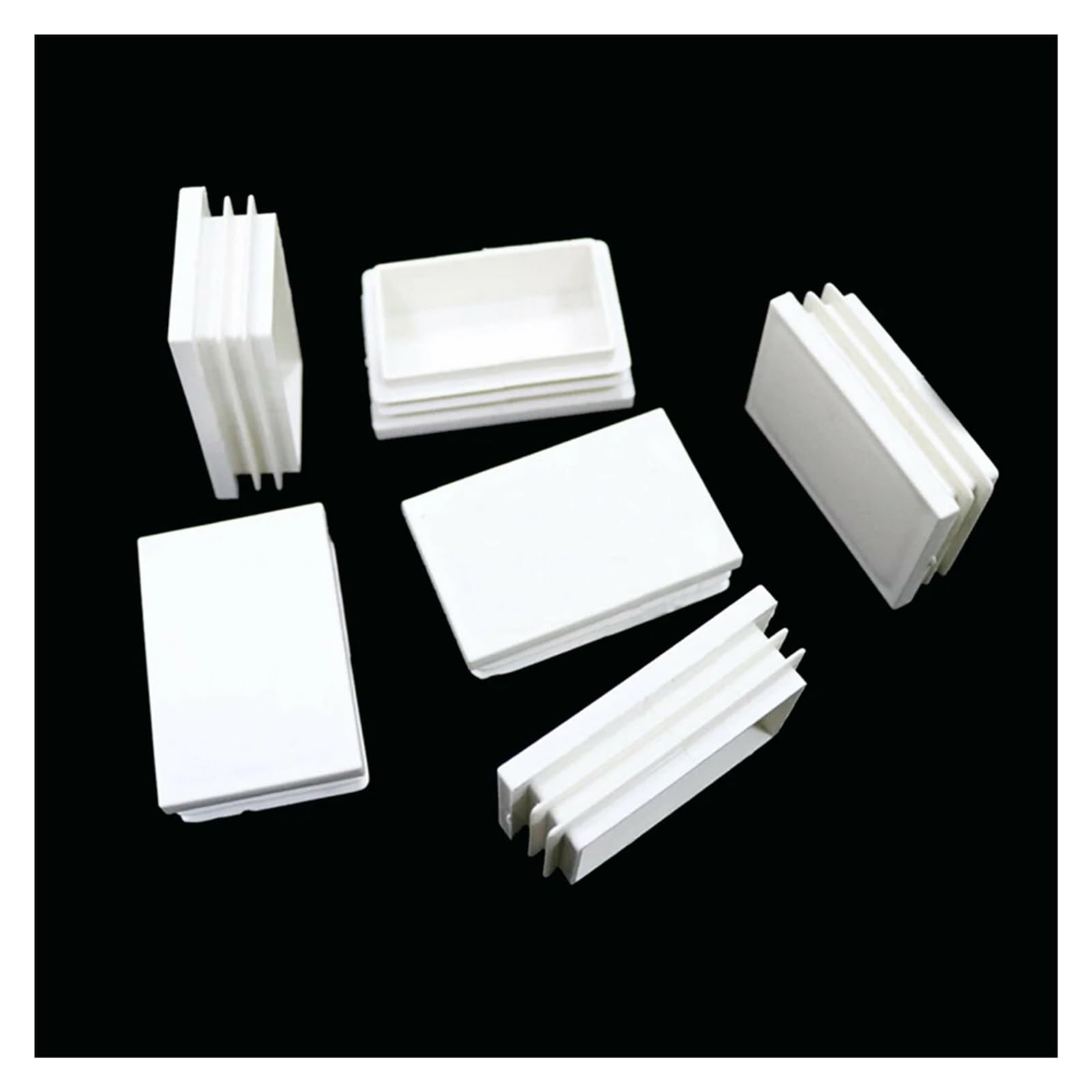 10 szt. Biały Plastikowy Wielokrotnego Użytku Zaślepka Rura Rura Box Sekcja Bung Osłona Przeciwpyłowa do Nogi Krzesła (rozmiar: 50x70mm Idealny do rur 10x20 do 100x200mm)