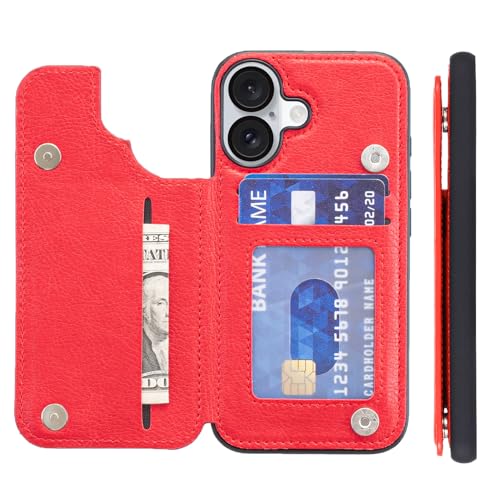 �yAnrek�z�݊��� Apple iPhone 16 PLUS 6.7 inch �p �P�[�X �蒠�^�i���b�h�j�A�C�t�H��16�v���X (6.7�C���`) ���� PU�v ���΋z�� �|�P�b �Ў葀��w�� IC �J�[�h ���[ ���u���@�\ �P�[�X �A�b�v��iphone