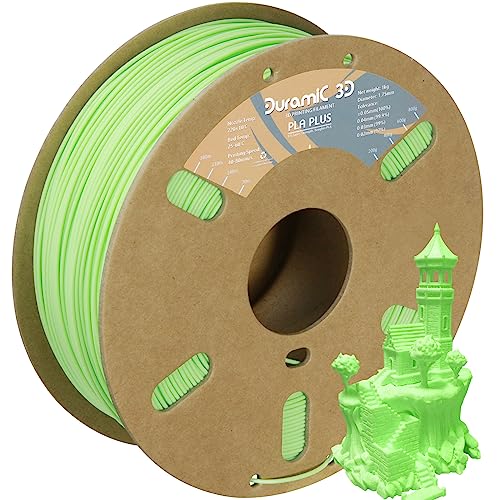Image of DURAMIC 3D PLA+ Printer Filament 1.75mm PLA Plus Neatly 1Kg Spool(2.2lbs) | PLA Pro Tougher and Stronger, Dimensional Accuracy Probability + /- 0.02mm Neon green