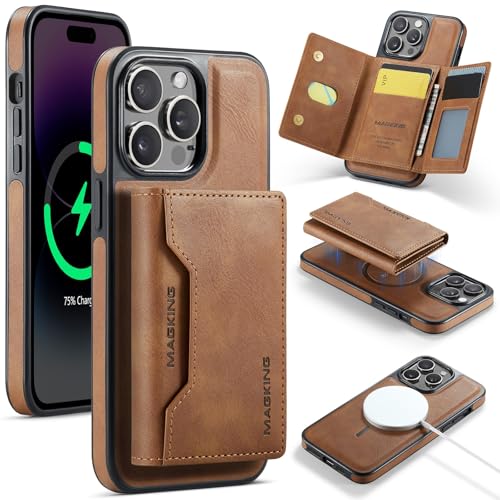 Housse de protection arrière iPhone 14 Pro étui portefeuille à trois volets magnétique