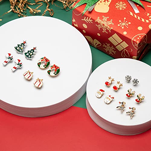 Mtsce 9 Pairs Women Christmas Earring Set, Cute Festive Jewelry Hypoallergenic Christmas Gifts For Kids Teens Girls (9 Pairs A Style) #TOP2