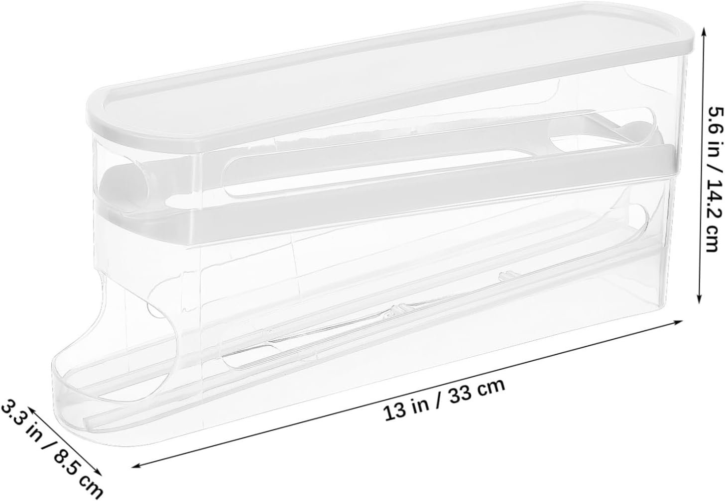 Auto Rolling Egg Dispenser Clear Refrigerator Egg Holder Space Saving Tiered Storage for Efficient Kitchen Organization and Sleek Design for Distribution