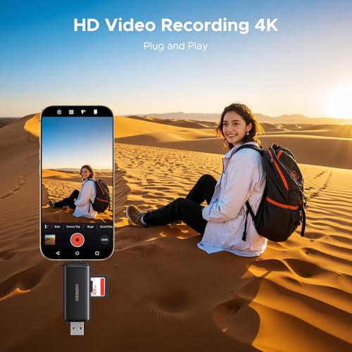 Image of UGREEN SD 4.0 312 MB /s Memory Card Reader Aluminium USB 3.0 USB C Dual Connector SD Card Adapter Compatible with iPhone 16 /Android /Windows /macOS
