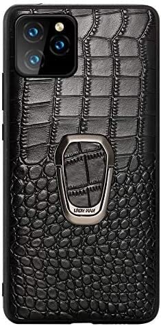 Étui en cuir crocodile avec support magnétique pour iPhone 11 Pro Max KANUZ noir