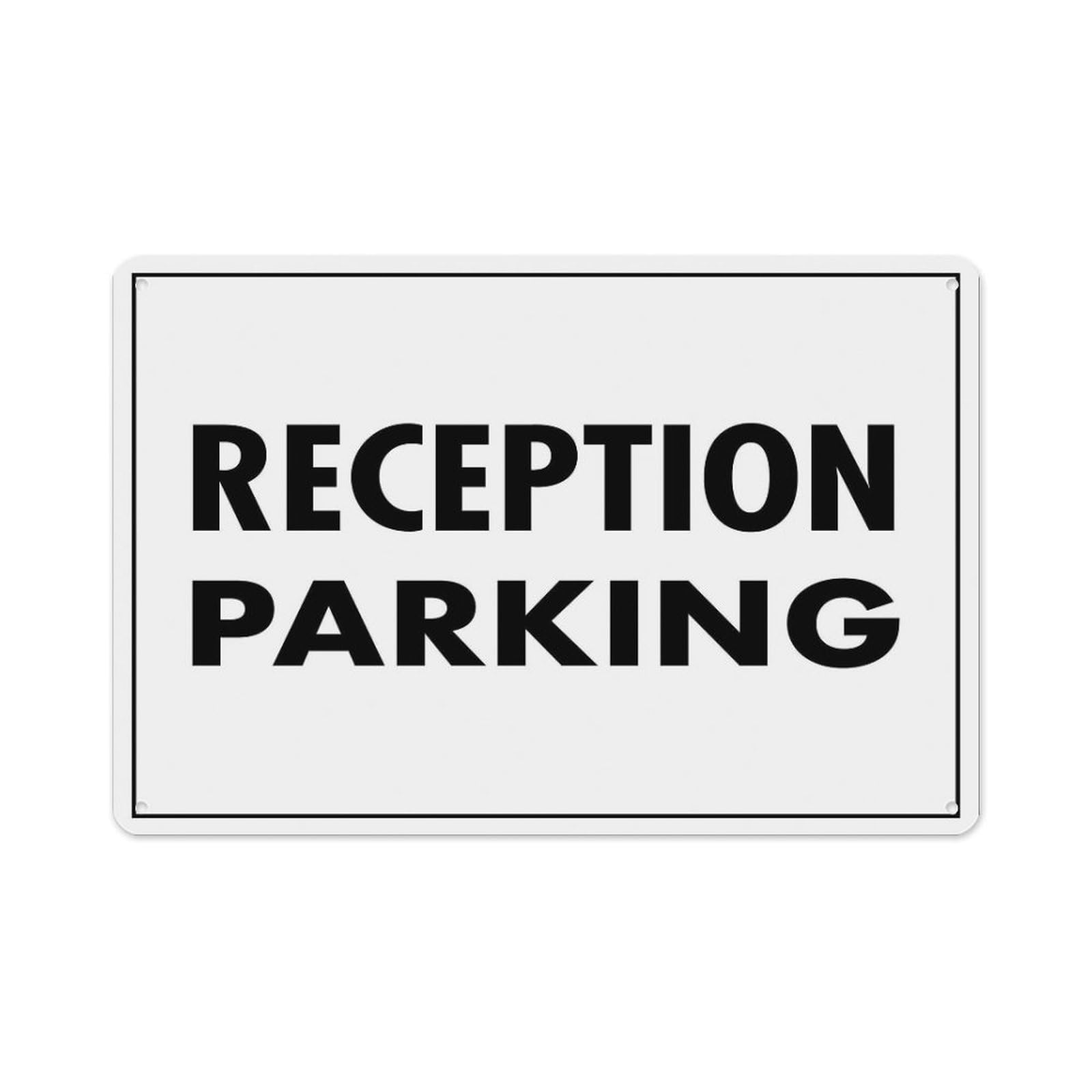 Peiyeety A02 Reception Parking Sign Aluminum Tin Warning Signs For Home Outdoor Garden 12X16 Inches