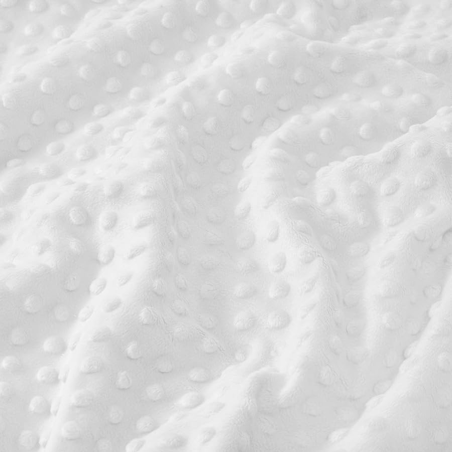 Textrend, Felpa de microfibra, Tejido Minky por metros, Tejido por metros en varios colores, Tejidos 1 x 1,60 m, Tejido por metros, patchwork (Blanco)