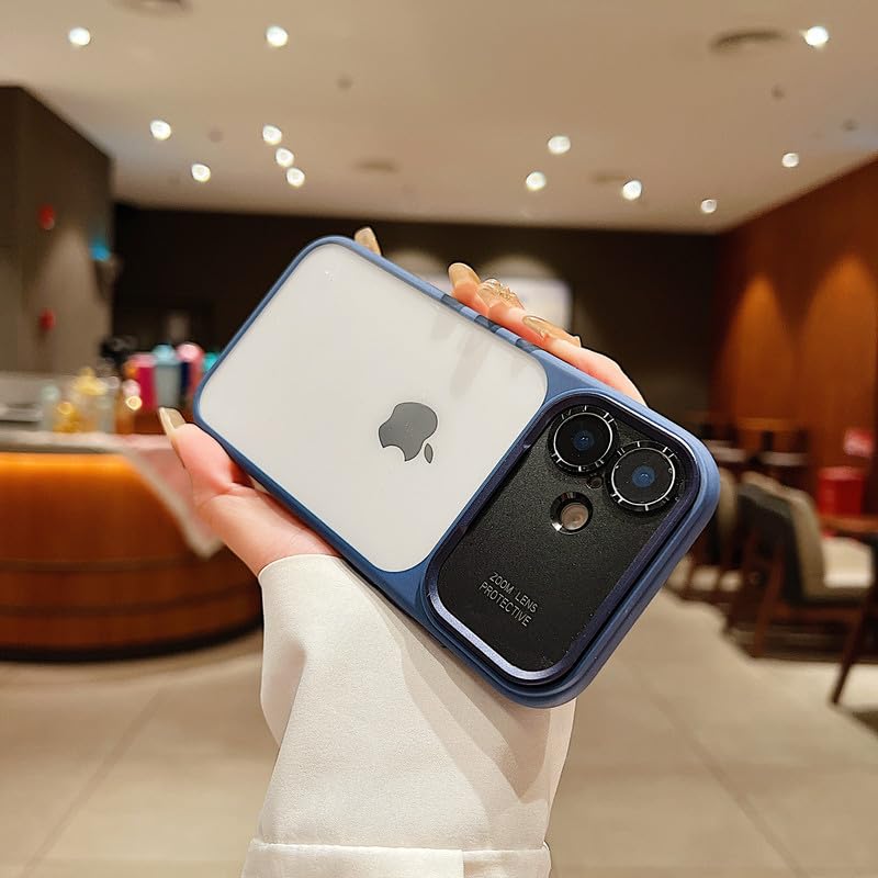 Image of LuxuryKase Shockproof Clear Case for iPhone 16 | Camera Lens Protection | Slim Transparent Soft TPU Bumper | Anti-Yellow | Flexible Scratch Resistant Protective Cover - Blue