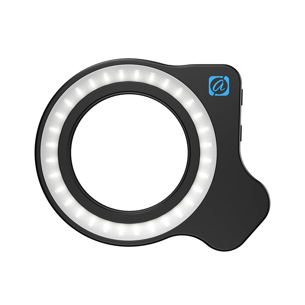 Objectif Macro, Lumière Annulaire de Remplissage, Ring Light, 3 Couleurs, 5 Niveaux, 2700k-6500k, 32 LED, 45 Effets D'Éclairage pour Filtres de 37 Mm/52 Mm.