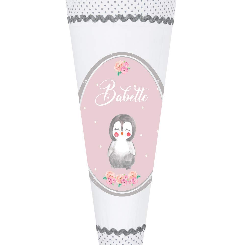Pinguin Schultüte mit Namen aus Stoff 70cm groß