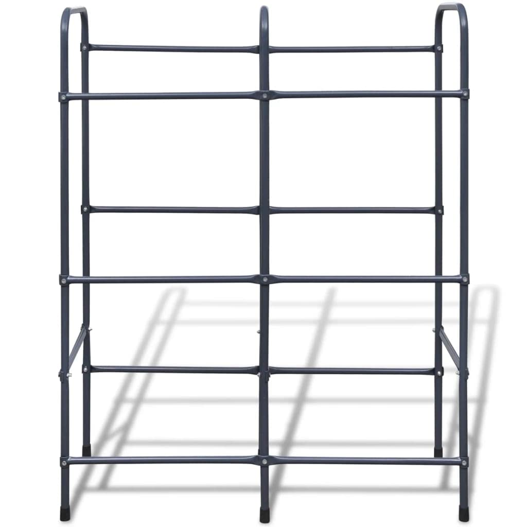 Estantería de acero para 6 cajas, con recubrimiento en polvo, 96 x 33 x 116 cm, color gris oscuro, con tapas de plástico antideslizantes, para cajas de alimentos, cajas de bebidas y estante
