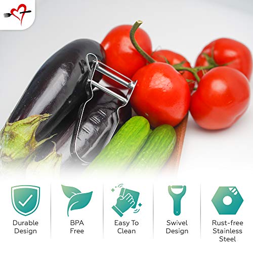 Iga Peeler For Potatoes, Pears, Carrots, Cucumbers, Fruit & Other Vegetables With Ease, Supreme Stainless Steel, Dishwasher Safe #TOP5