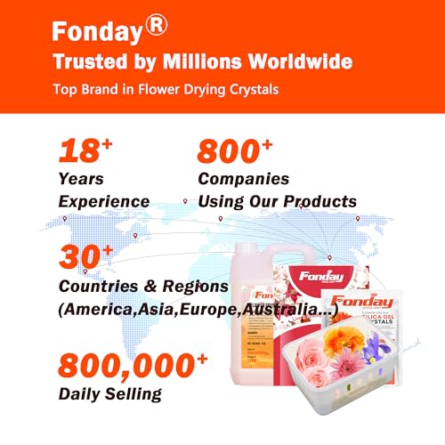 2LBS Fonday Silica Gel Flower Drying Crystals for Wedding Bouquet Preservation Color Indicating Reusable Bead Size less than 1mm