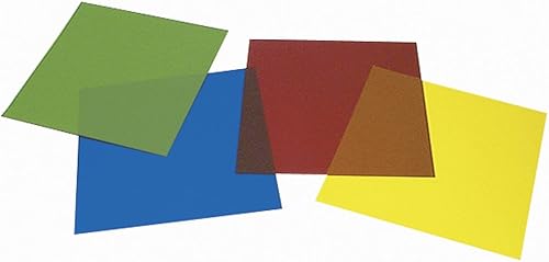 American DJ Papel de gel precortado de 7" x 7", rojo, verde, azul y amarillo