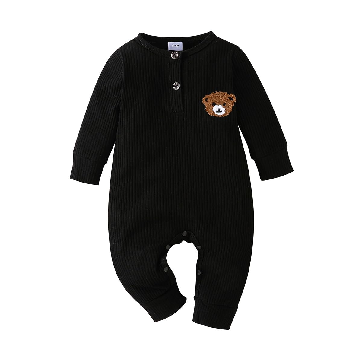 Luolabala Newborn Baby Boy Clothes Bear Print Long Sleeve One Piece Romper Jumpsuit Bodysuit Cute Clothes for 0-6 Months