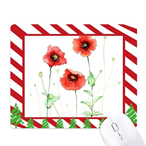 Tapis de souris canne de noël et fleurs décoratives pour espace de travail