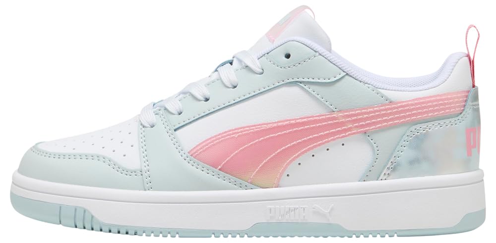 PUMA Rebound V6 LO Space Belle JR Sneaker, SEA Glass-PINKSCAPE White, 6 UK
