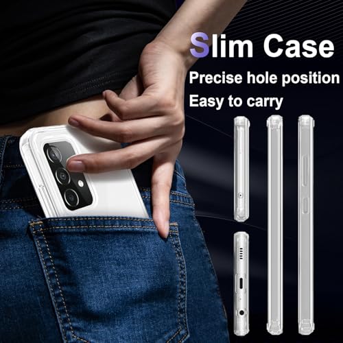 Image of Case for Samsung Galaxy A52, Military Grade Drop Protection Phone Case, Yellowing Resistant, Anti-Scratch Hard PC Back, Shockproof Hard Ultra-Thin Protective Cover, Clear