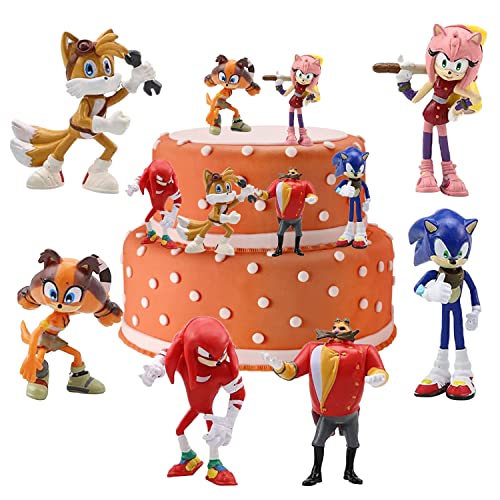 Sonic The Hedgehog Decoración Fiesta Cumpleaños,Sonic Cupcakes Toppers,Sally Acorn, Amy...