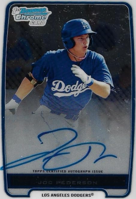 Joc Pederson Autographed 1st Bowman Chrome Prospects Auto Collectible Baseball Card - 2012 Bowman Chrome Baseball Card #BCP104 (Dodgers)